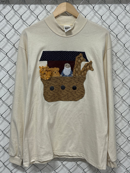 Vintage 90's Noah's Ark Embroidered Crewneck Sweater Size Large