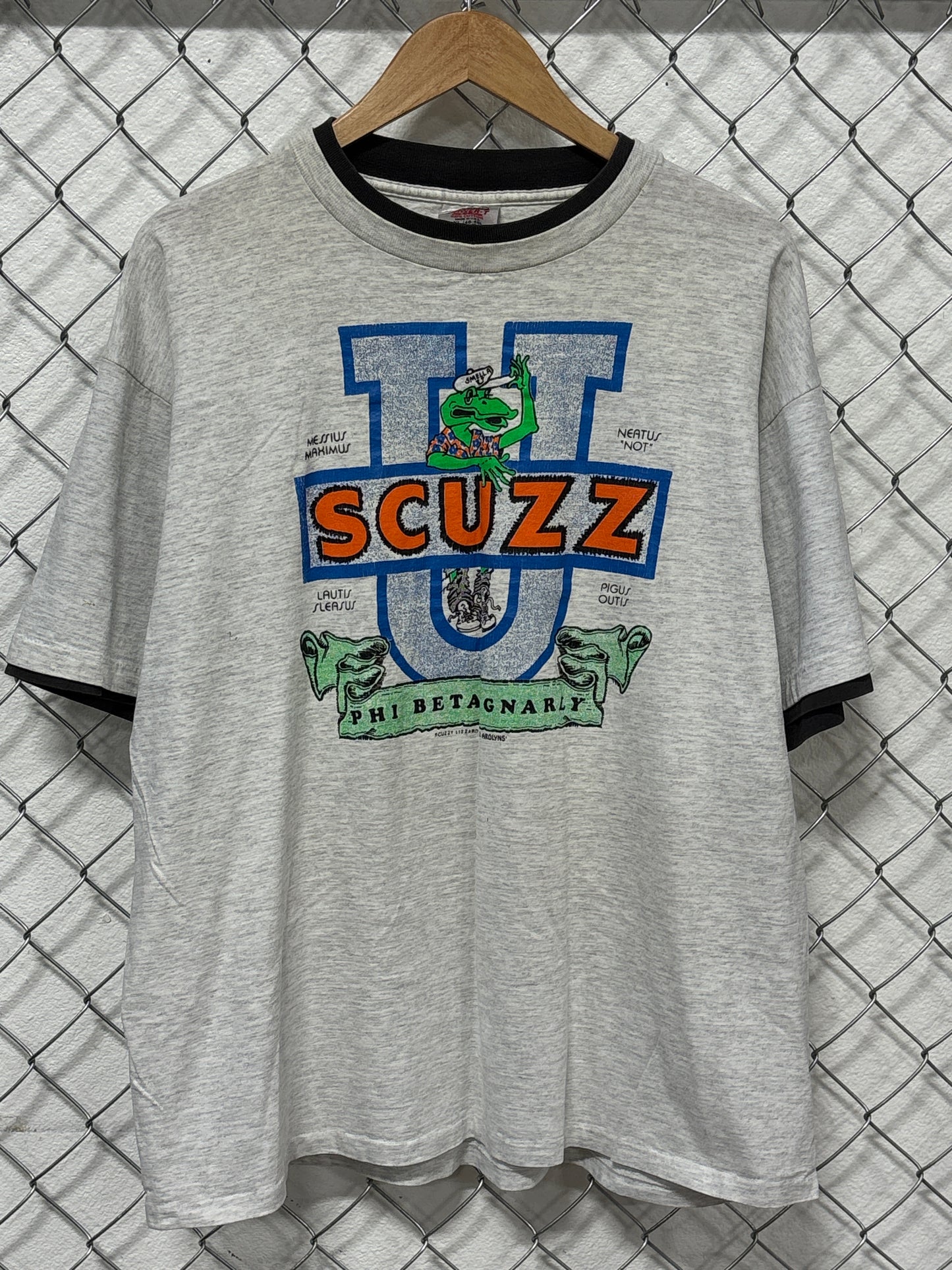 Vintage 90's Scuzz University Cartoon Graphic Tee Size XL