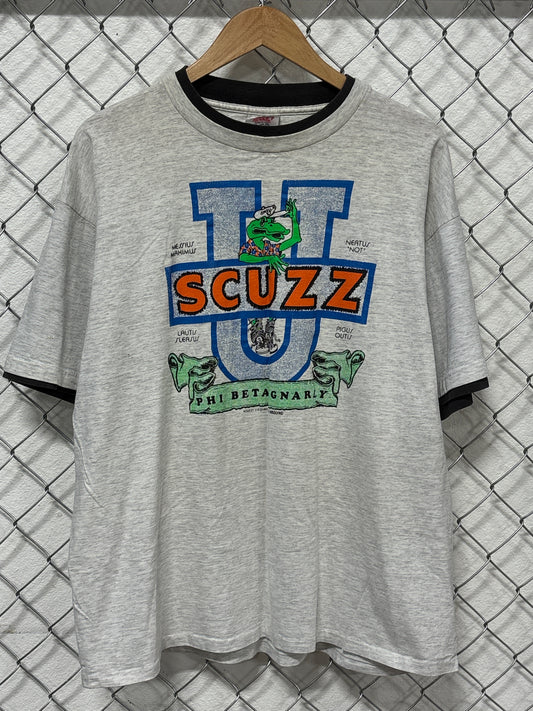 Vintage 90's Scuzz University Cartoon Graphic Tee Size XL