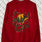Vintage 90's Christmas Cowboy Hat Crewneck Sweater Size XL