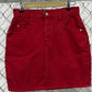 Vintage 90's Women's Steel Jeans Red Denim Skirt Size 28