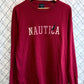 Nautica Sailing Spell Out Graphic Long Sleeve Shirt Size Medium