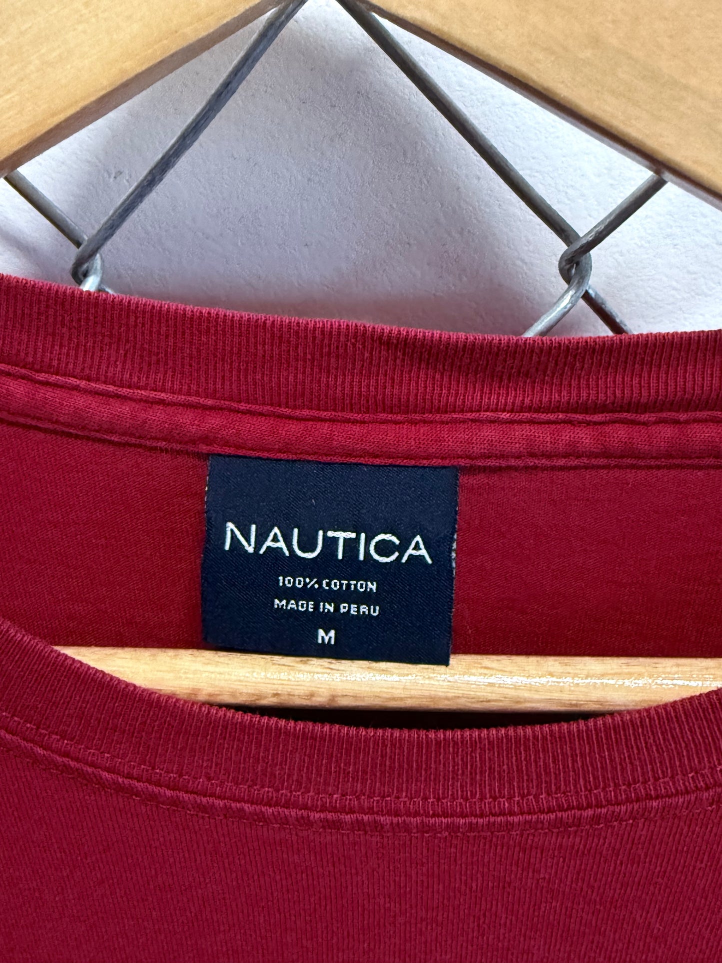 Nautica Sailing Spell Out Graphic Long Sleeve Shirt Size Medium