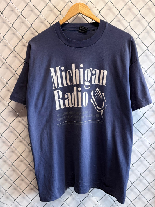 Vintage 90's Michigan Radio Supporter Graphic Tee Size XL