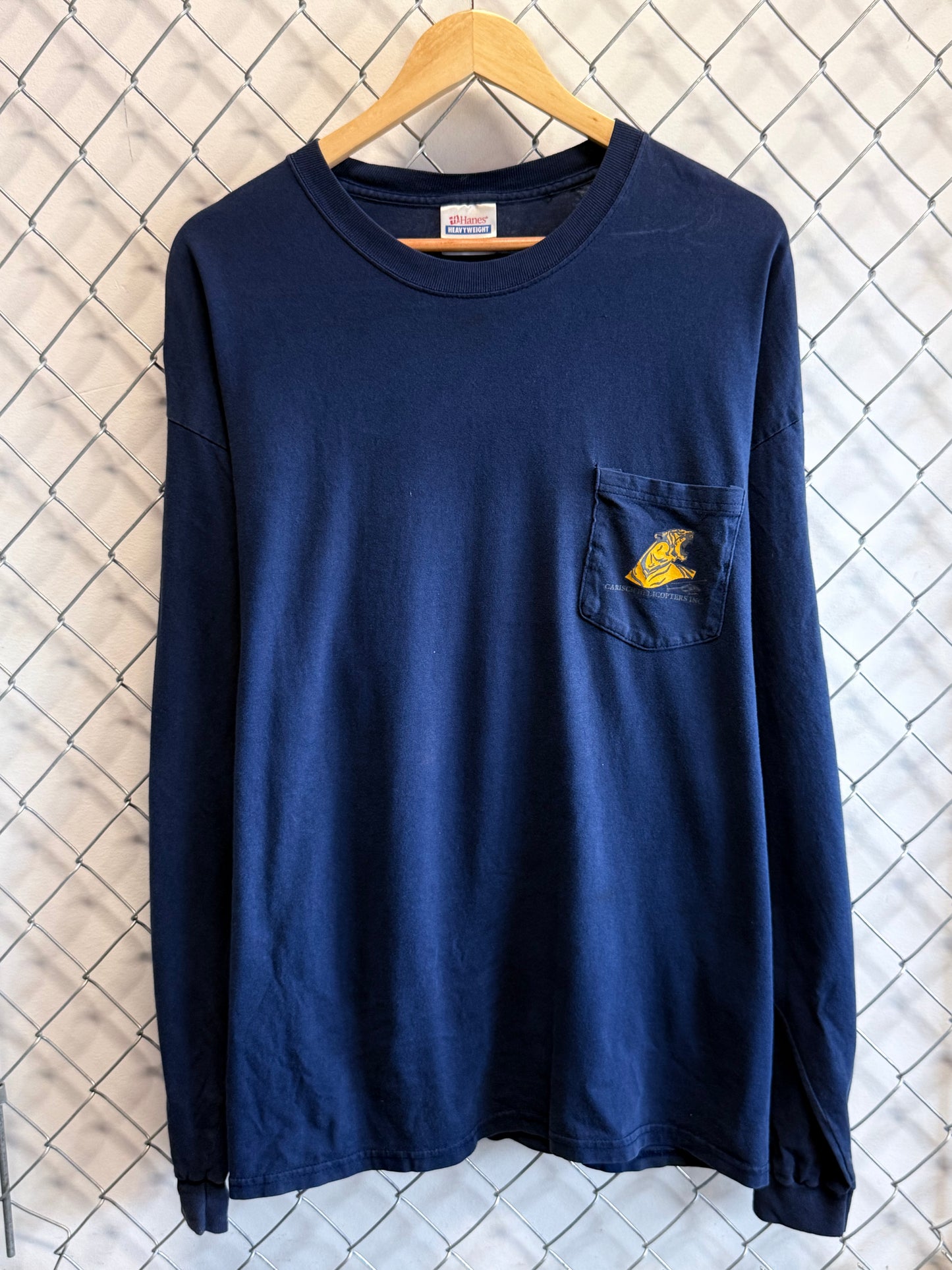 Vintage Y2K Bozeman Fire Fighter Helicopter Long Sleeve Shirt Size XL