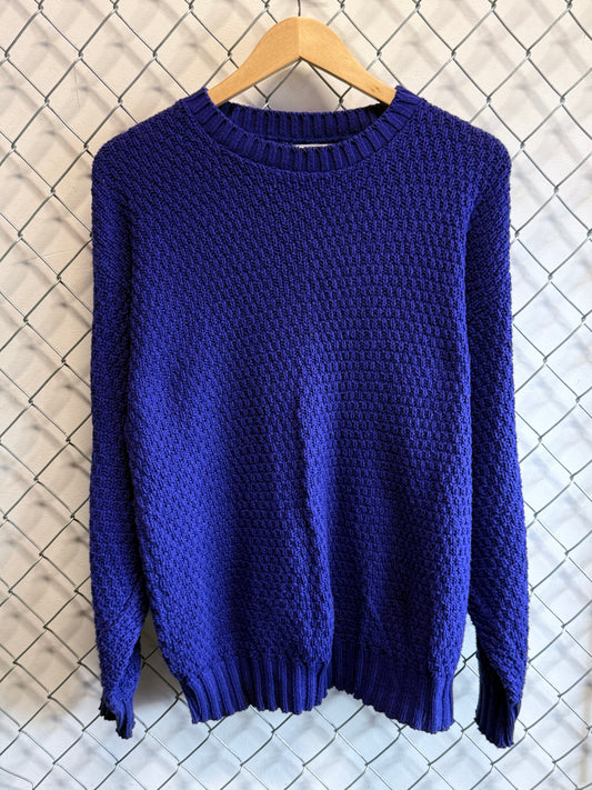 Vintage Fall River Knitting Mills Blue Knit Sweater Size Large