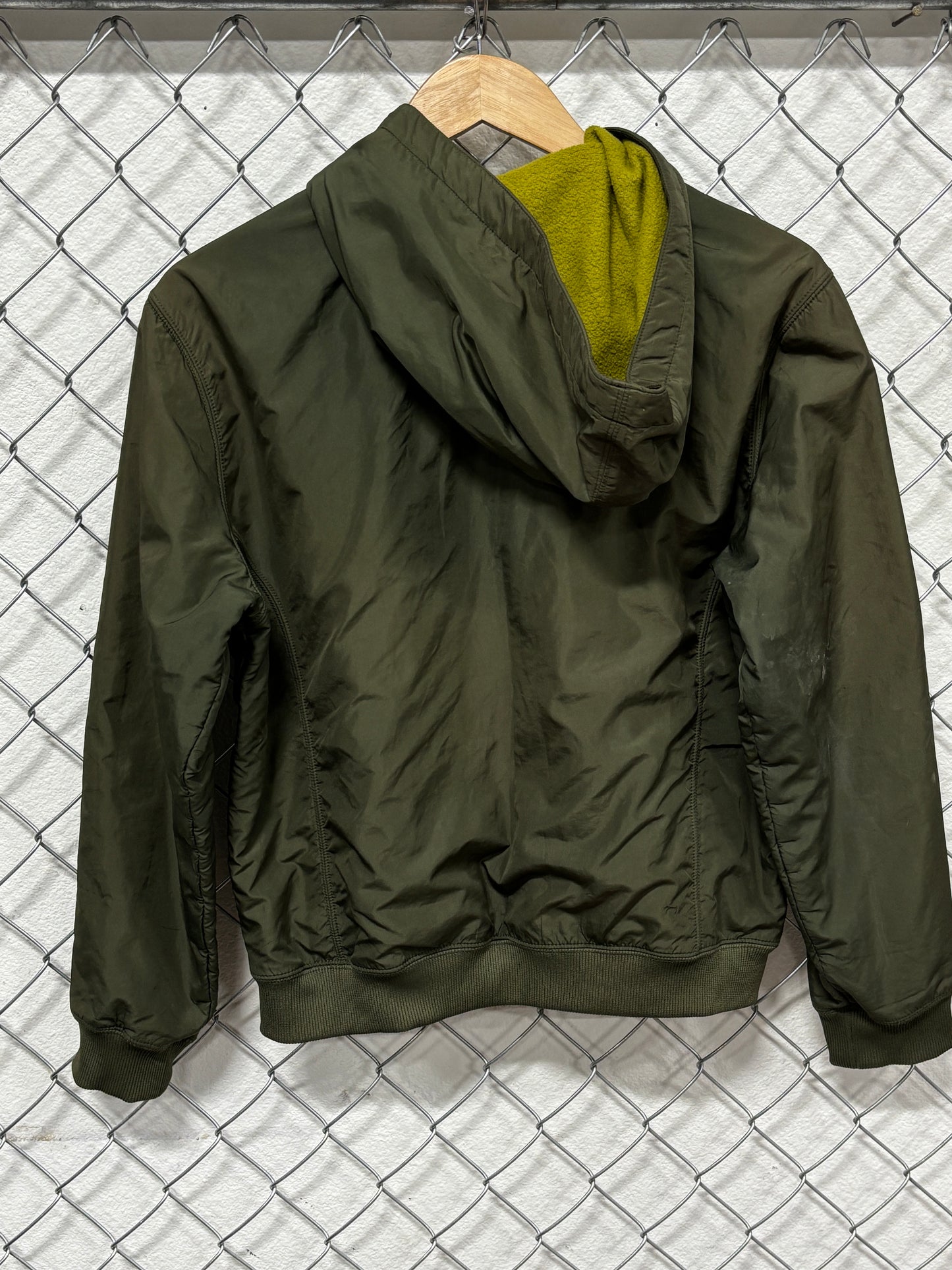 Vintage Y2K Olive Green Nike Zip Up Windbreaker Jacket Size Medium