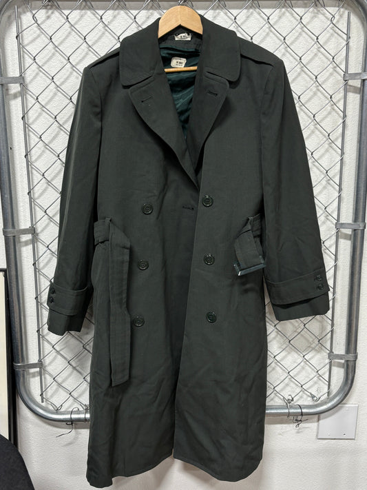 Vintage Military Issued Green Overcoat Gabardine Size 36 M/L