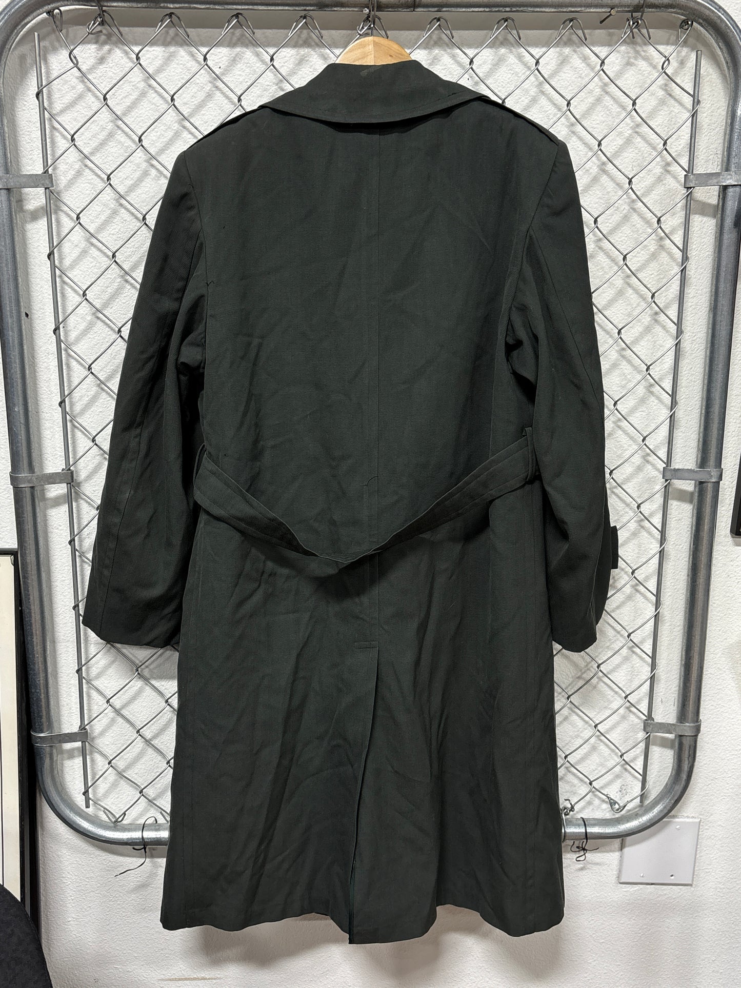 Vintage Military Issued Green Overcoat Gabardine Size 34 M/L