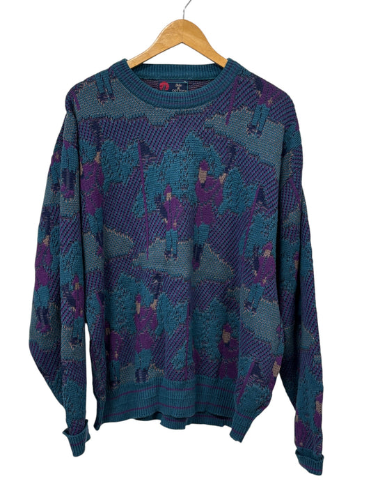 Vintage 90's Isle of Cotton Golf Knit Sweater Size XL