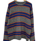 Abercrombie and Fitch Grey Blue Striped Sweater Size XL