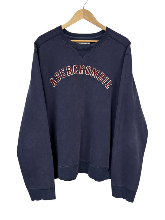 Abercrombie and Fitch Arc Spell Out Navy Blue Sweater Size XXL