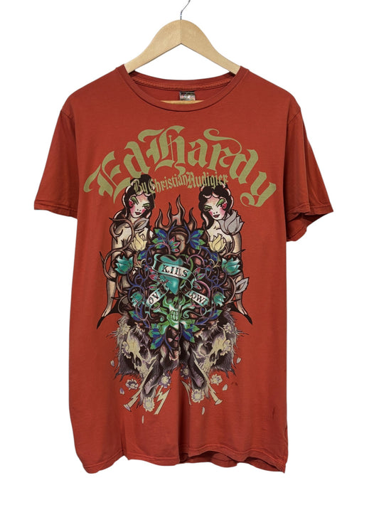 Vintage Y2K Ed Hardy Love Kills Graphic Tee Size XXL