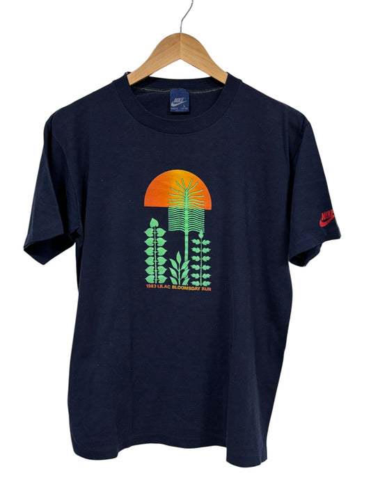 Vintage 1983 Nike Blue Tag Lilac Bloomsday Marathon Graphic Tee Size Medium