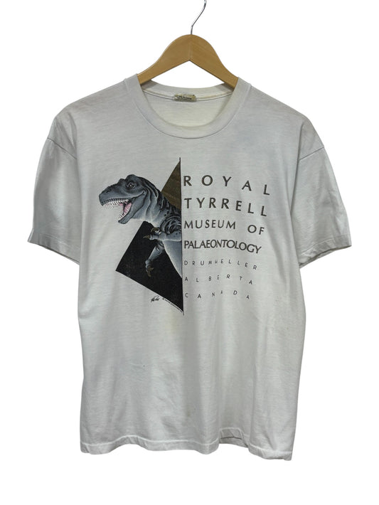 Vintage 90's Museum of Paleontology Dinosaur Graphic Tee Size Large