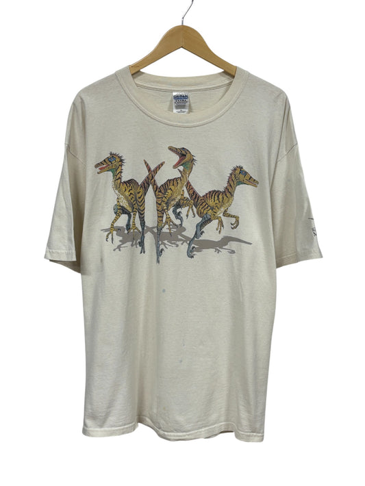 Vintage 00's Dinosaur Velociraptor Graphic Tee Size XL