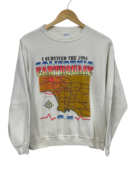 Vintage 1994 I Survived the California Earthquake Sweater Size Large