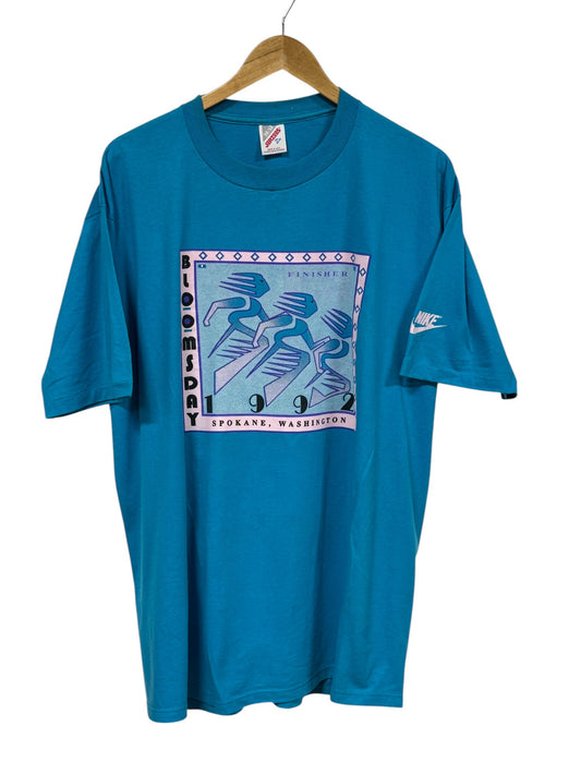Vintage 1992 Nike Bloomsday Marathon Spokane Washington Tee Size Large