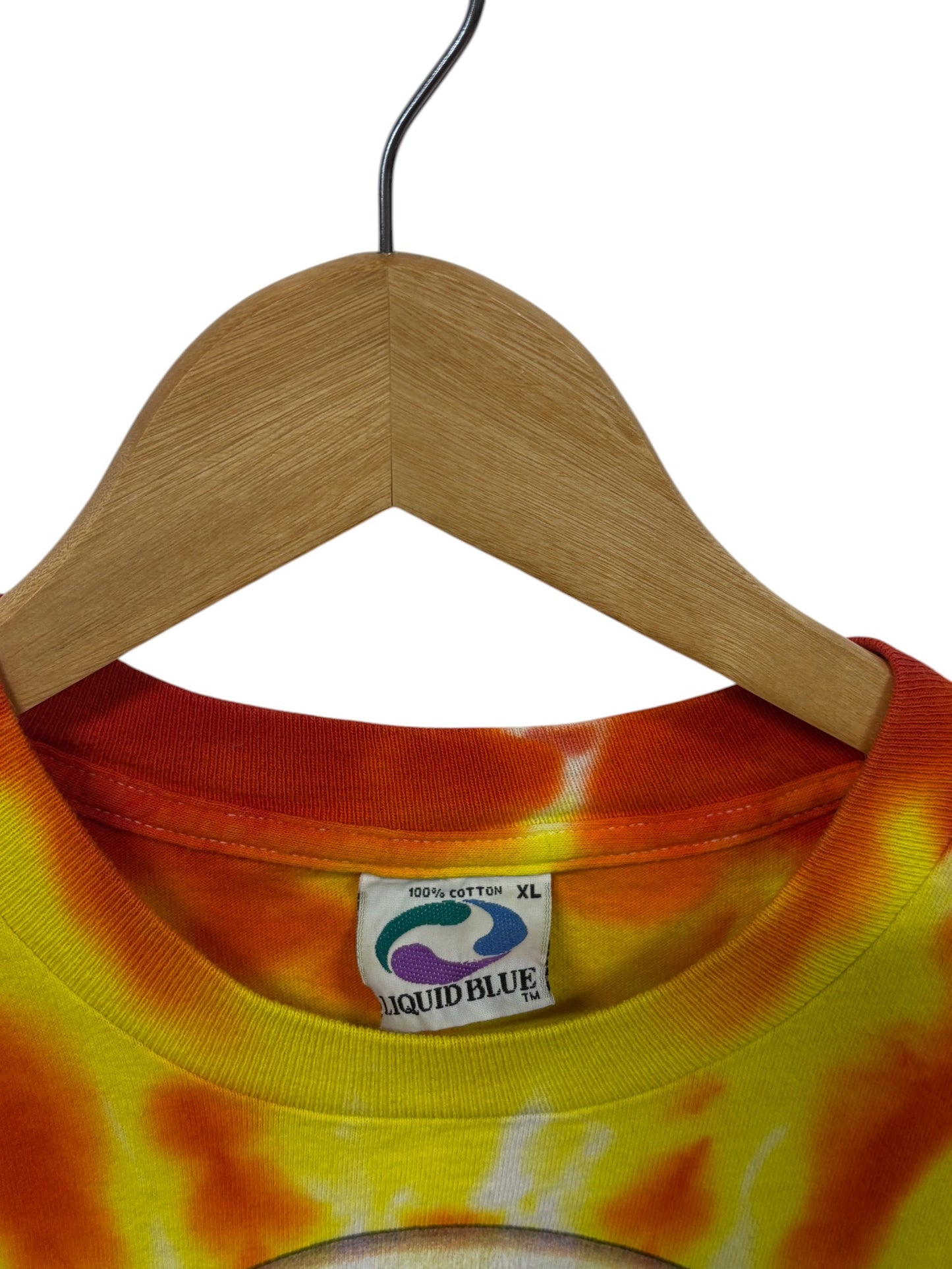 Vintage 90's Liquid Blue Grateful Dead Space Your Face Tie Dye Tee Size XL