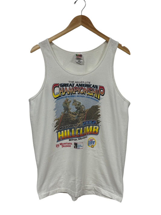 Vintage Miller Lite Billings Montana Motorcycle Hill Climb Tank Top Size Medium