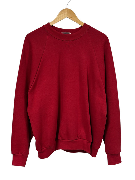 Vintage 90's Fruit of the Loom Red Blank Crewneck Sweater Size XL