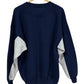 Vintage 90's Navy Blue Grey Color Block Crewneck Sweater Size Large