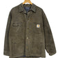 Vintage Carhartt Olive Green Blanket Lined Chore Coat Size XL