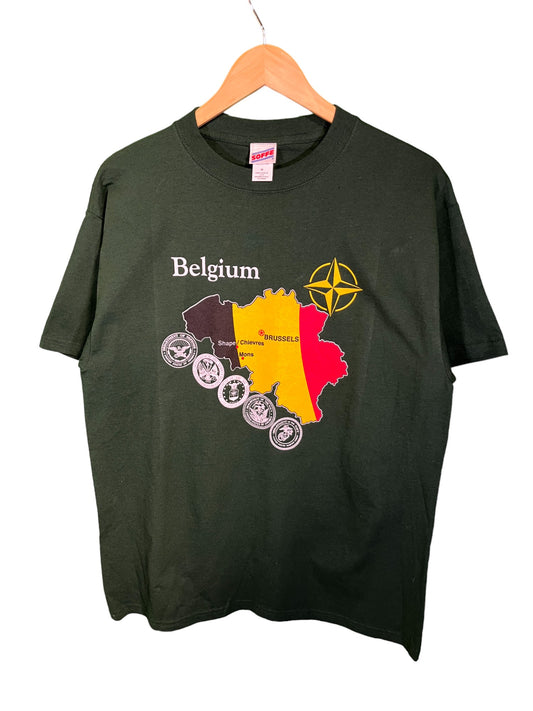 Vintage 90's Belgium Flag Graphic Tee Size Medium