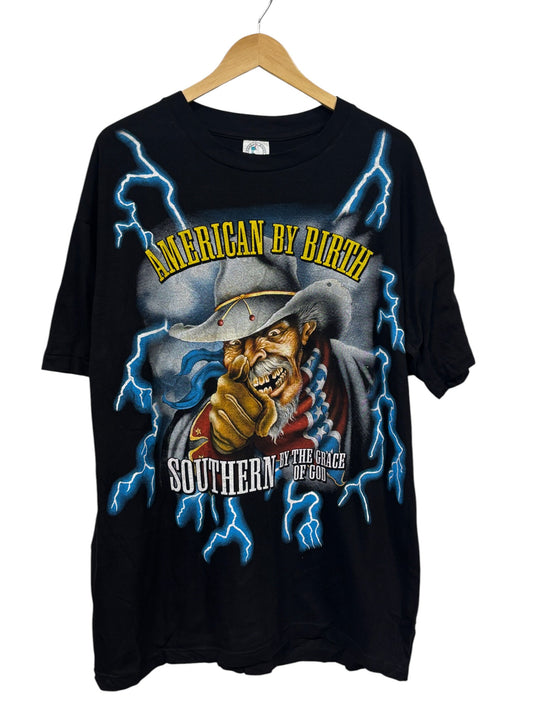 Vintage 90's American Thunder Southern Grace of God Biker Tee Size XL