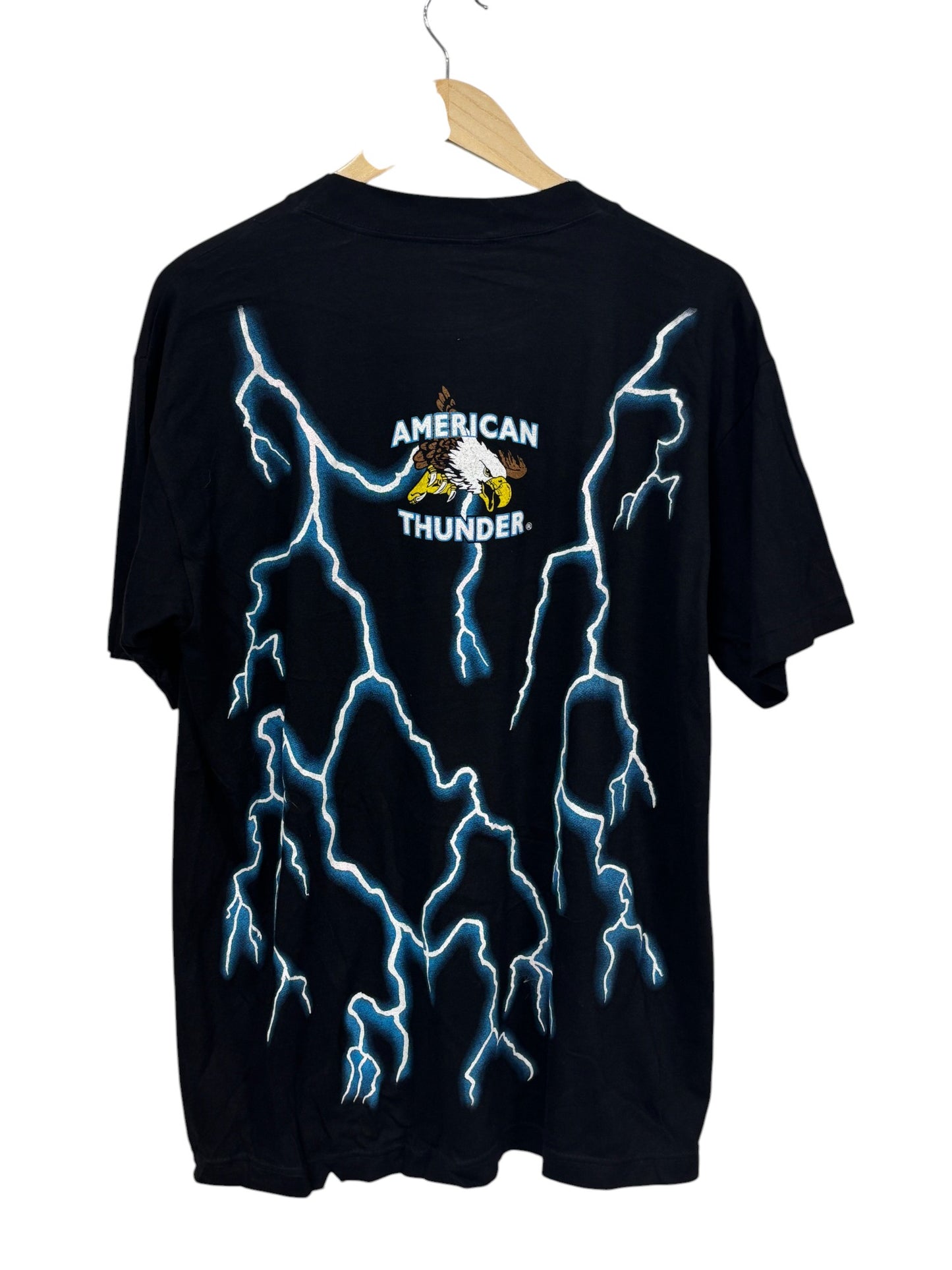 Vintage 90's American Thunder Western Heritage Bull Biker Tee Size Large
