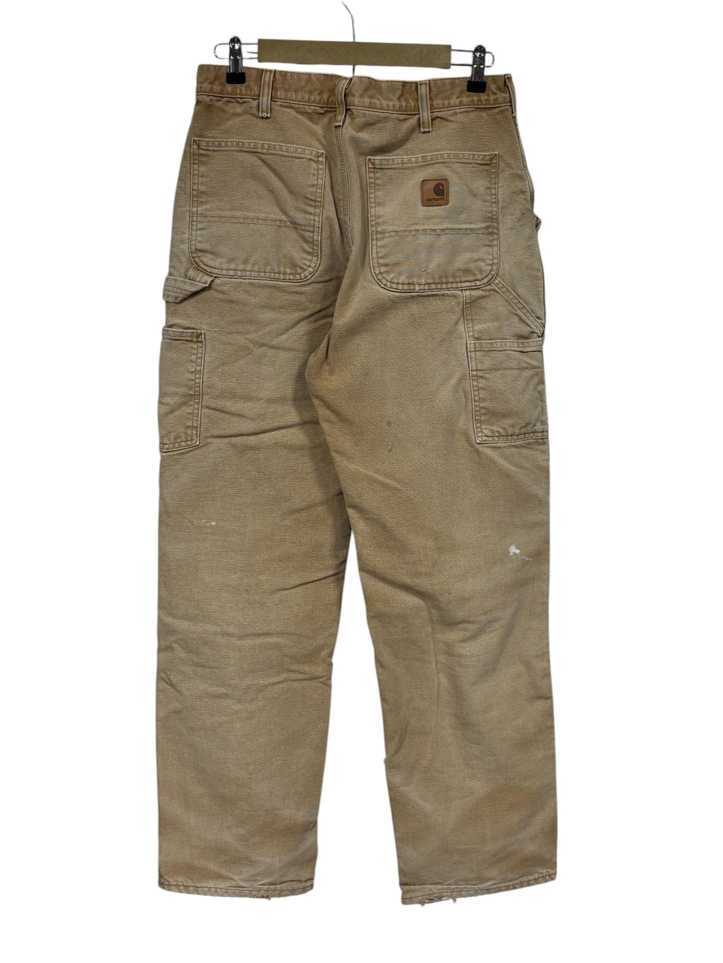 Vintage Carhartt Flannel Lined Distressed Carpenter Pants Size 31x32