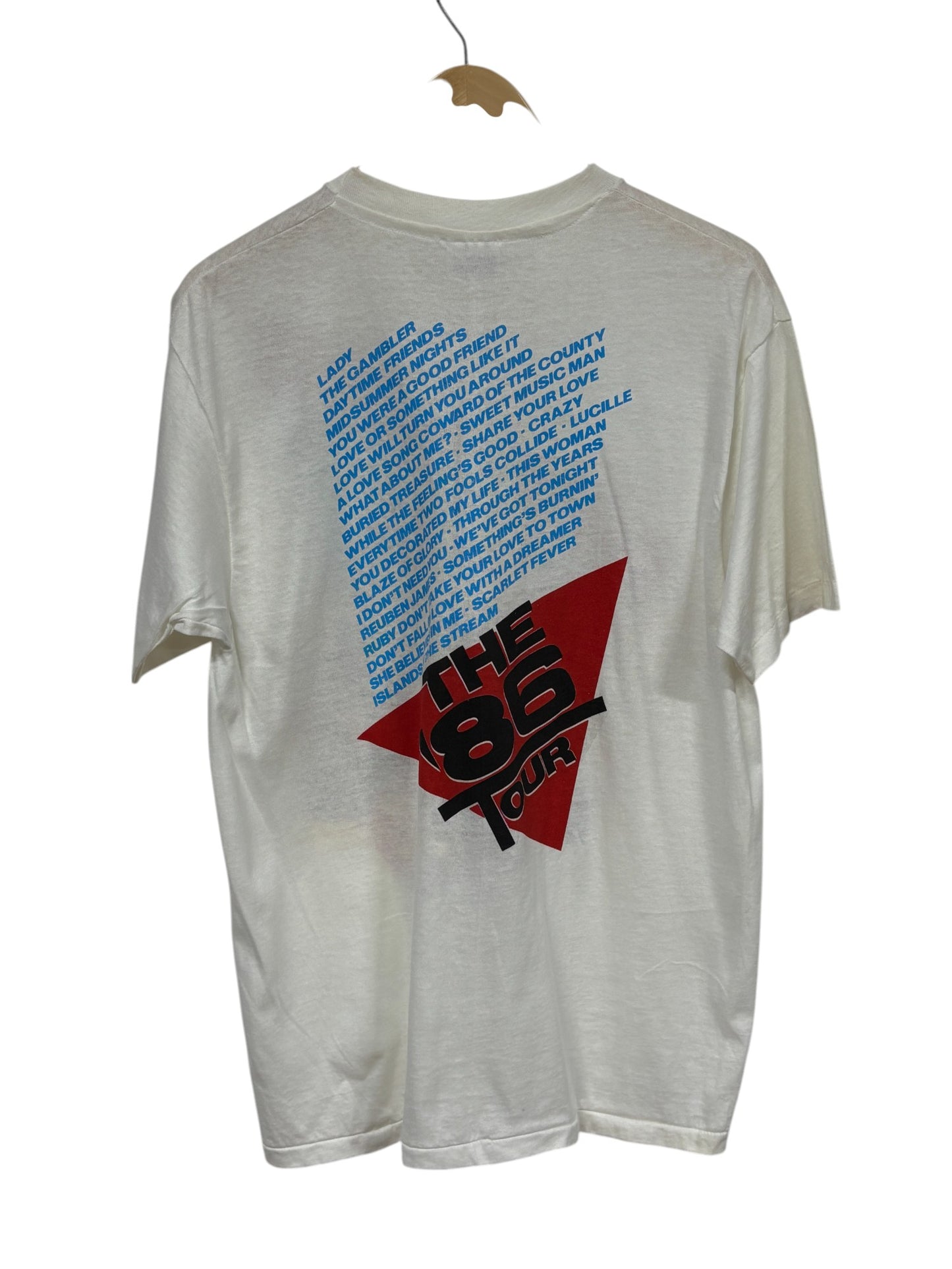 Vintage 1986 Kenny Rogers Live In Concert The Gambler Promo Tee Size Large