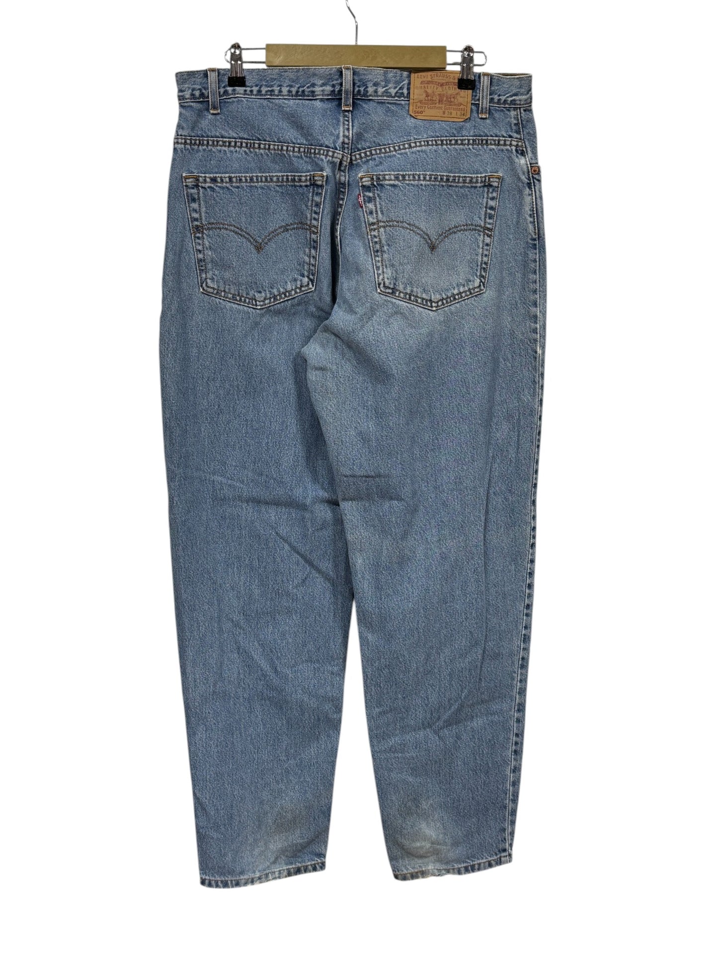 Vintage Levi's 560 Loose Fit Light Wash Denim Jeans Size 37x33