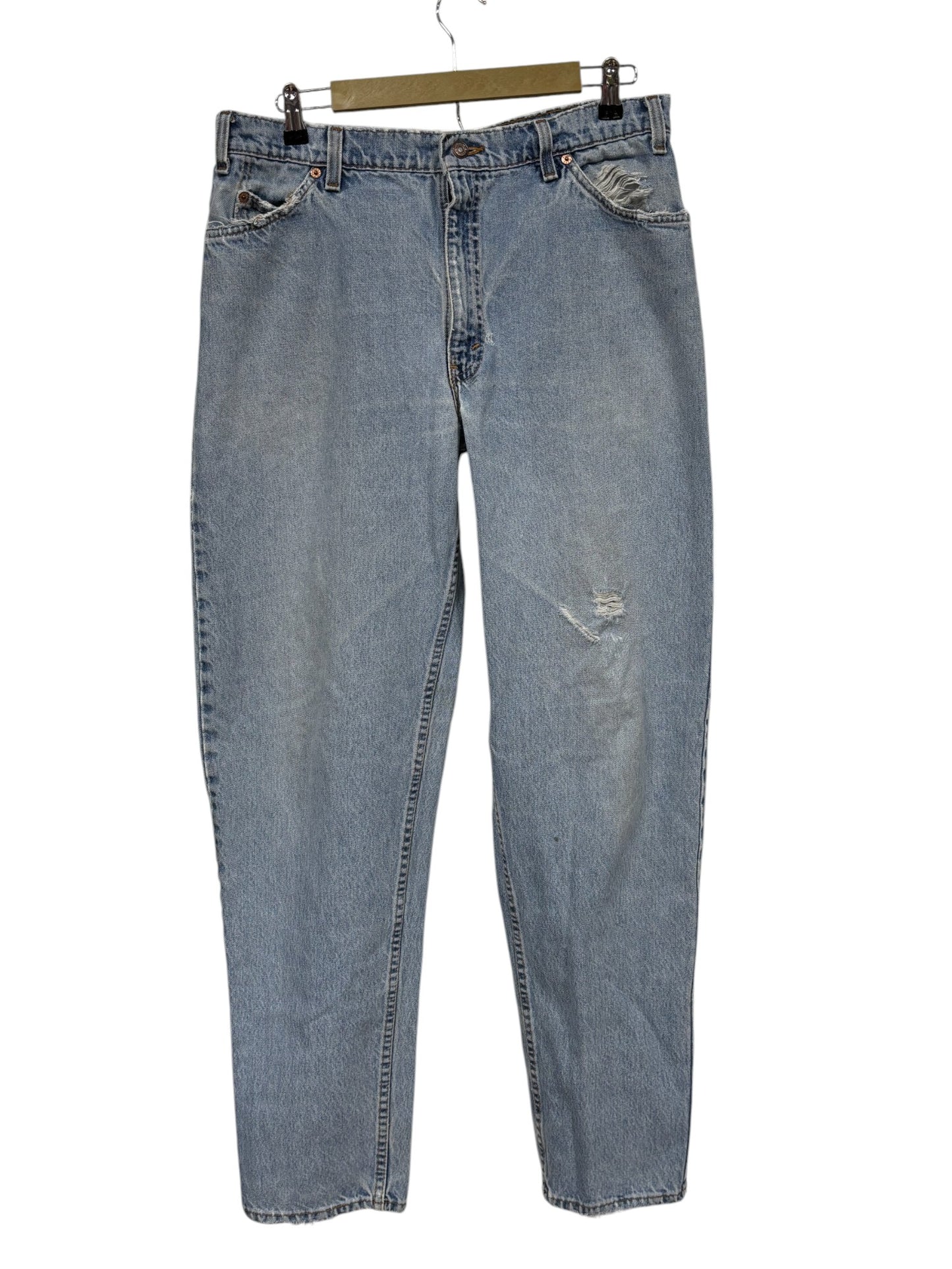 Vintage Levi's 560 Loose Fit Tapered Leg Repaired Denim Jeans Size 34x32