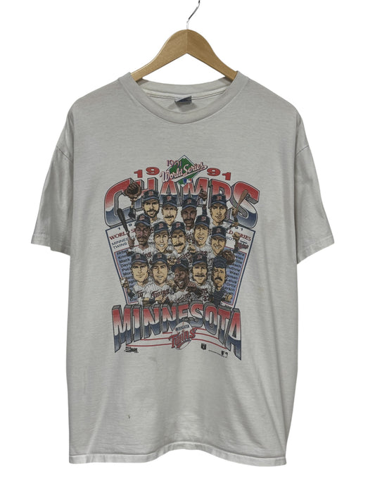 Vintage 1991 Salem Minnesota Twins Champions  Big Head Baseball Tee Size XL