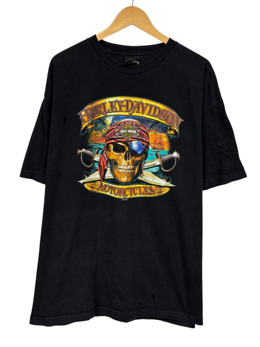 Harley Davidson Orlando Florida Pirate Biker Graphic Tee Size XL