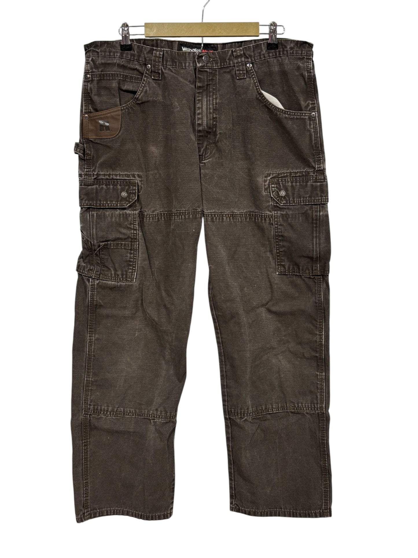 Vintage Wrangler Riggs Heavy Duty Brown Carpenter Pants Size 37x30