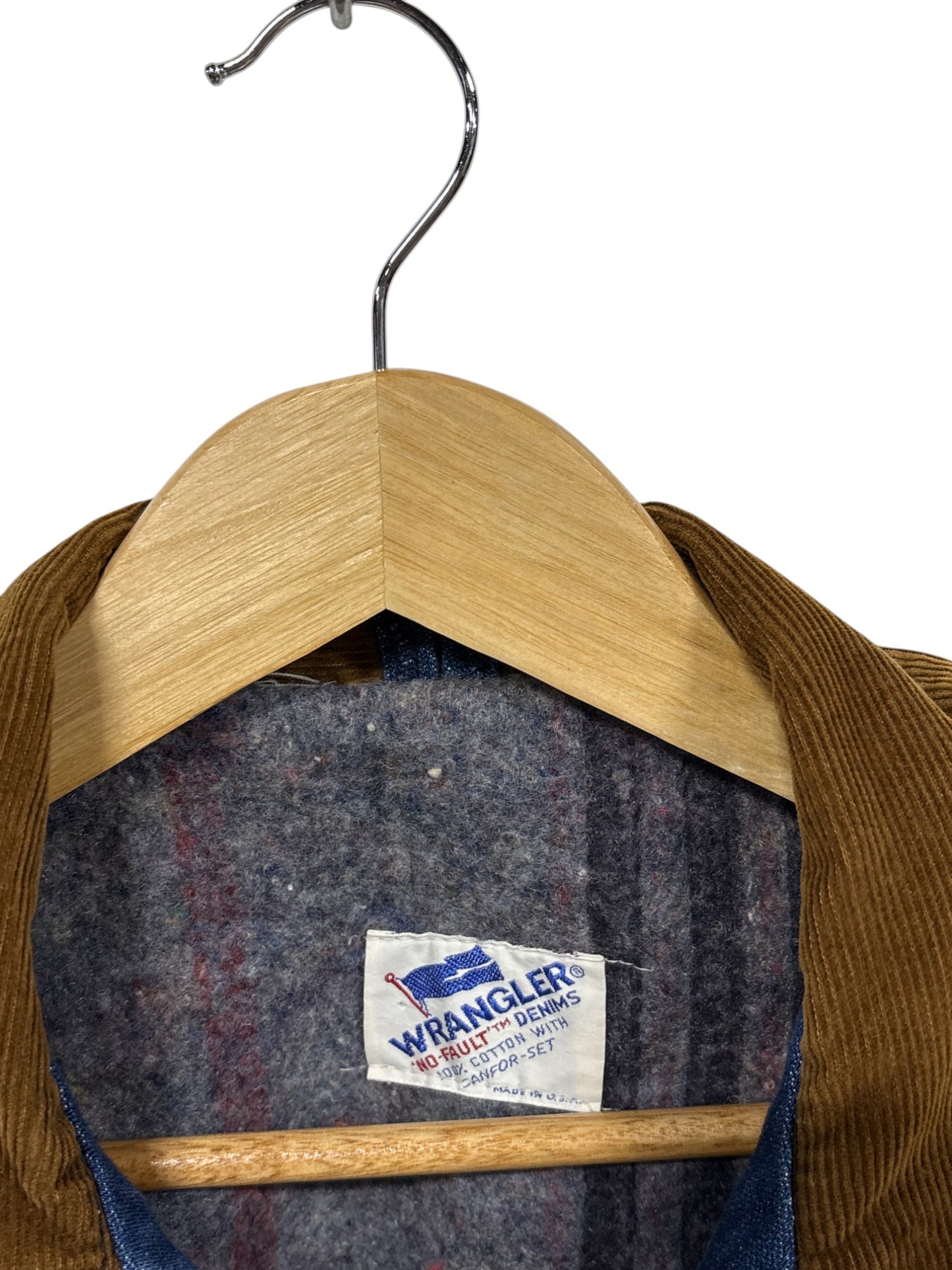 Vintage 70's Wranger No Fault Denim Blanket Lined Trucker Jacket Size Large