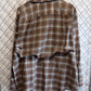 Vintage Big Mac Distressed Plaid Button Up Long Sleeve Shirt Size XL