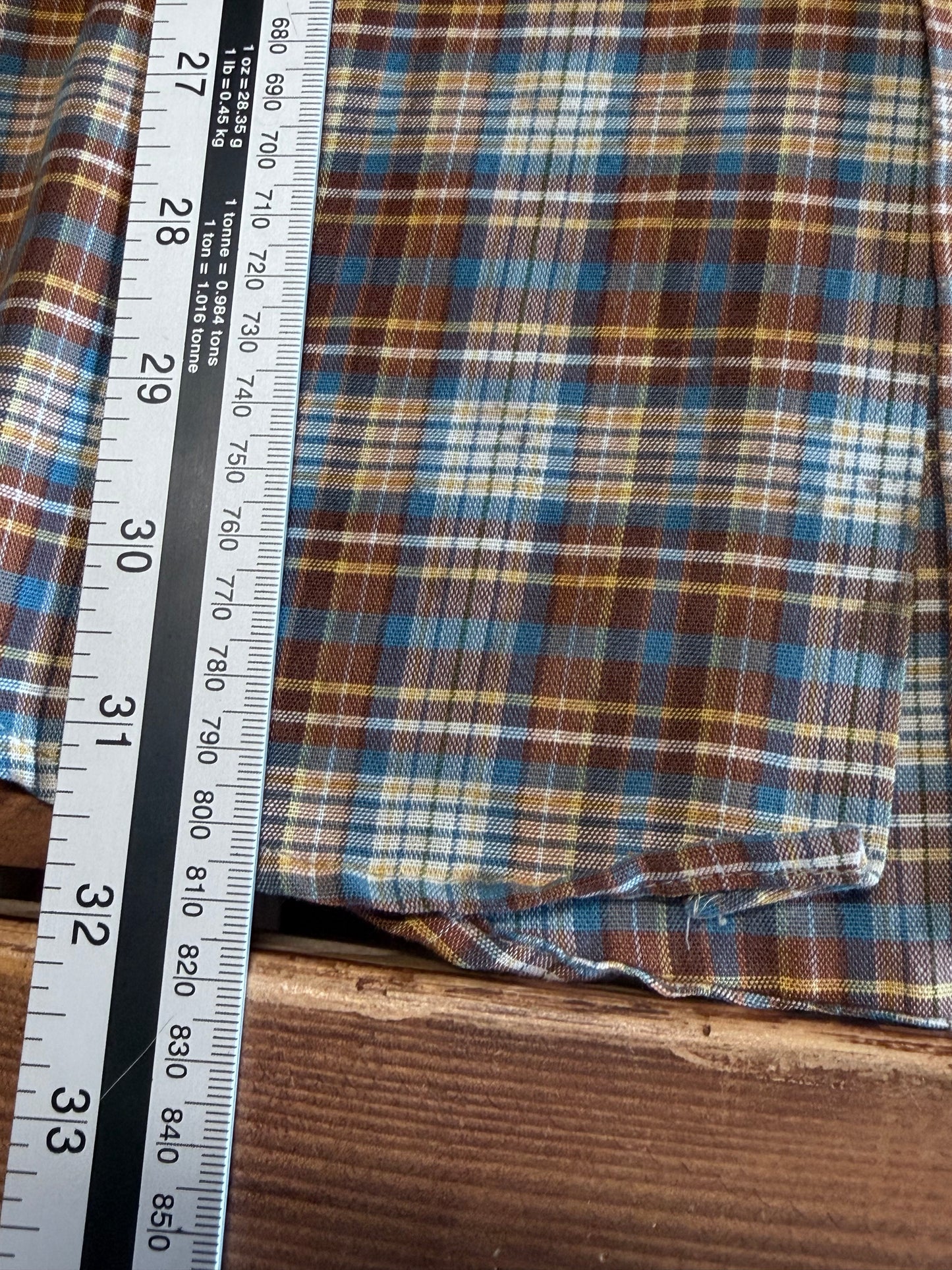 Vintage Big Mac Distressed Plaid Button Up Long Sleeve Shirt Size XL