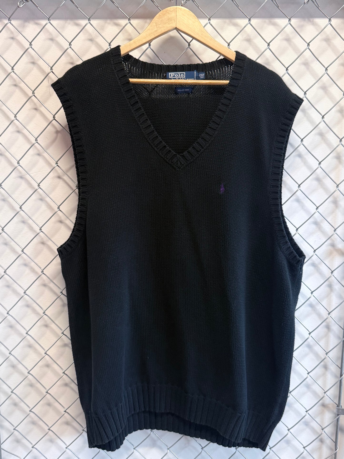 Polo Ralph Lauren Black Sweater Vest Size XXL Tall