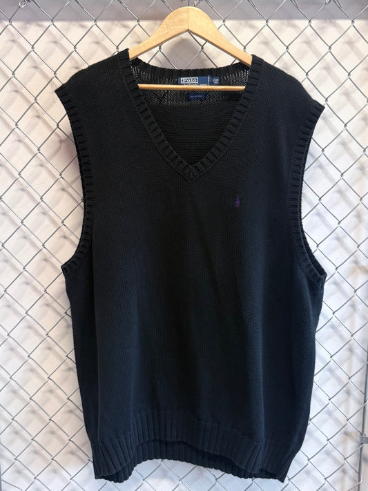 Polo Ralph Lauren Black Sweater Vest Size XXL Tall