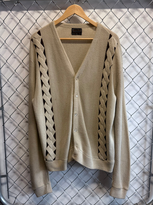 Vintage 70's Career Club Virgin Acrylic Knit Cardigan Size Large