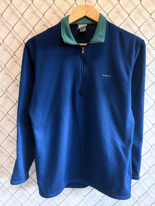 Vintage 90's Patagonia Capilene Blue Quarter Zip Sweater Size Medium