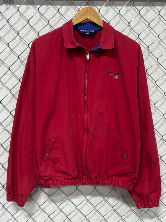 Vintage 90's Polo Ralph Lauren Sport Red Herrington Jacket Size Large
