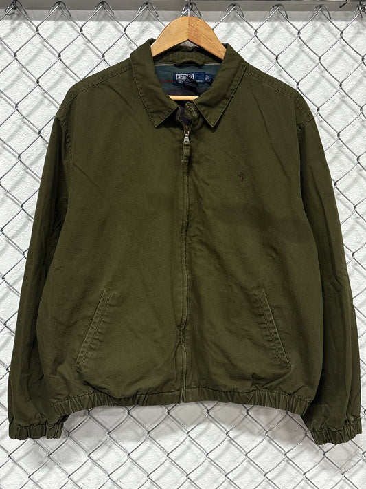 Vintage Polo Ralph Lauren Olive Green Harrington Jacket Size Large