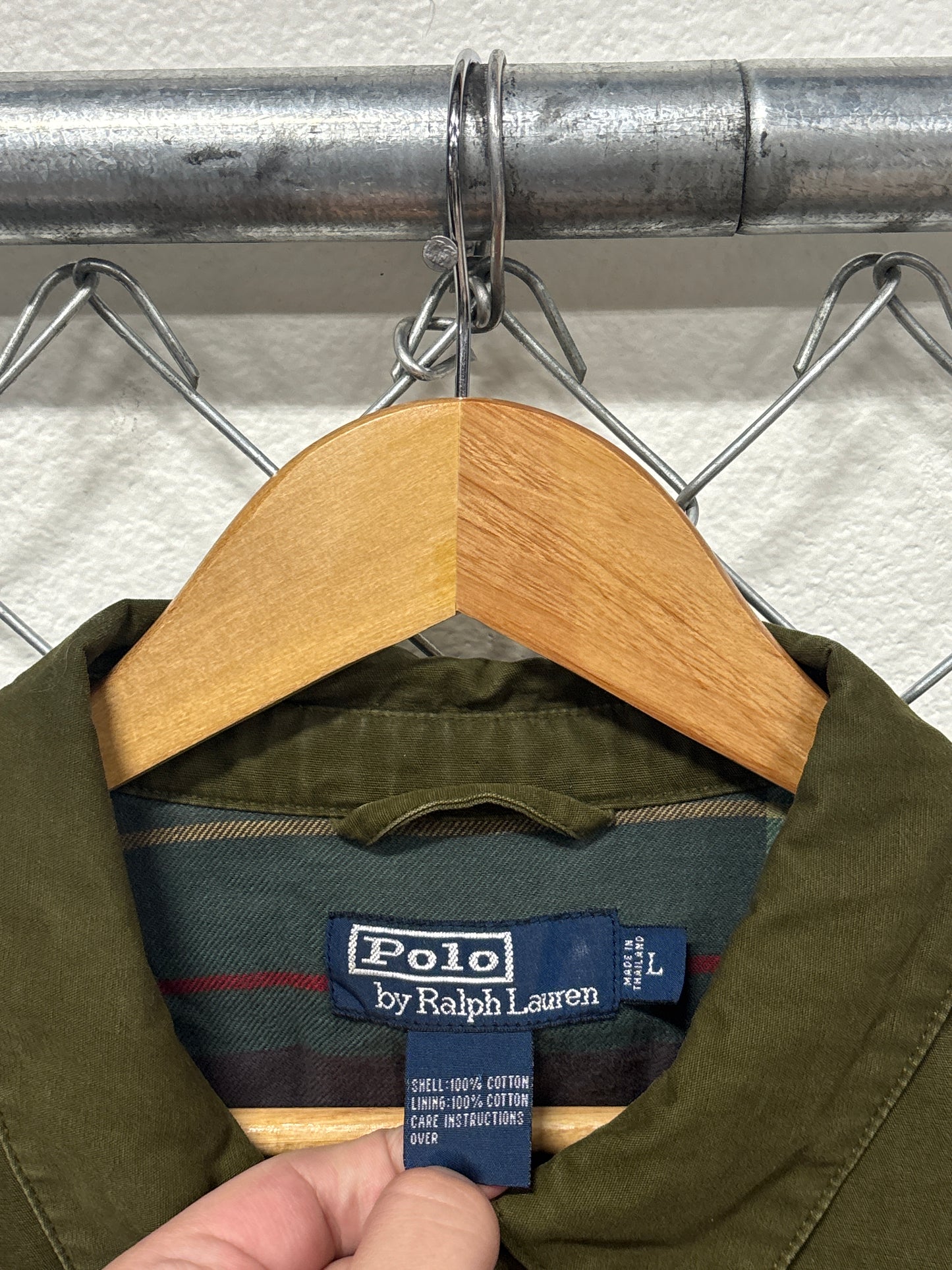Vintage Polo Ralph Lauren Olive Green Harrington Jacket Size Large