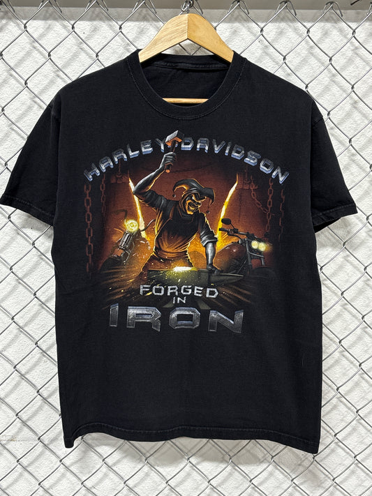 Harley Davidson Forged in Iron Biker Graphic Tee Size Large