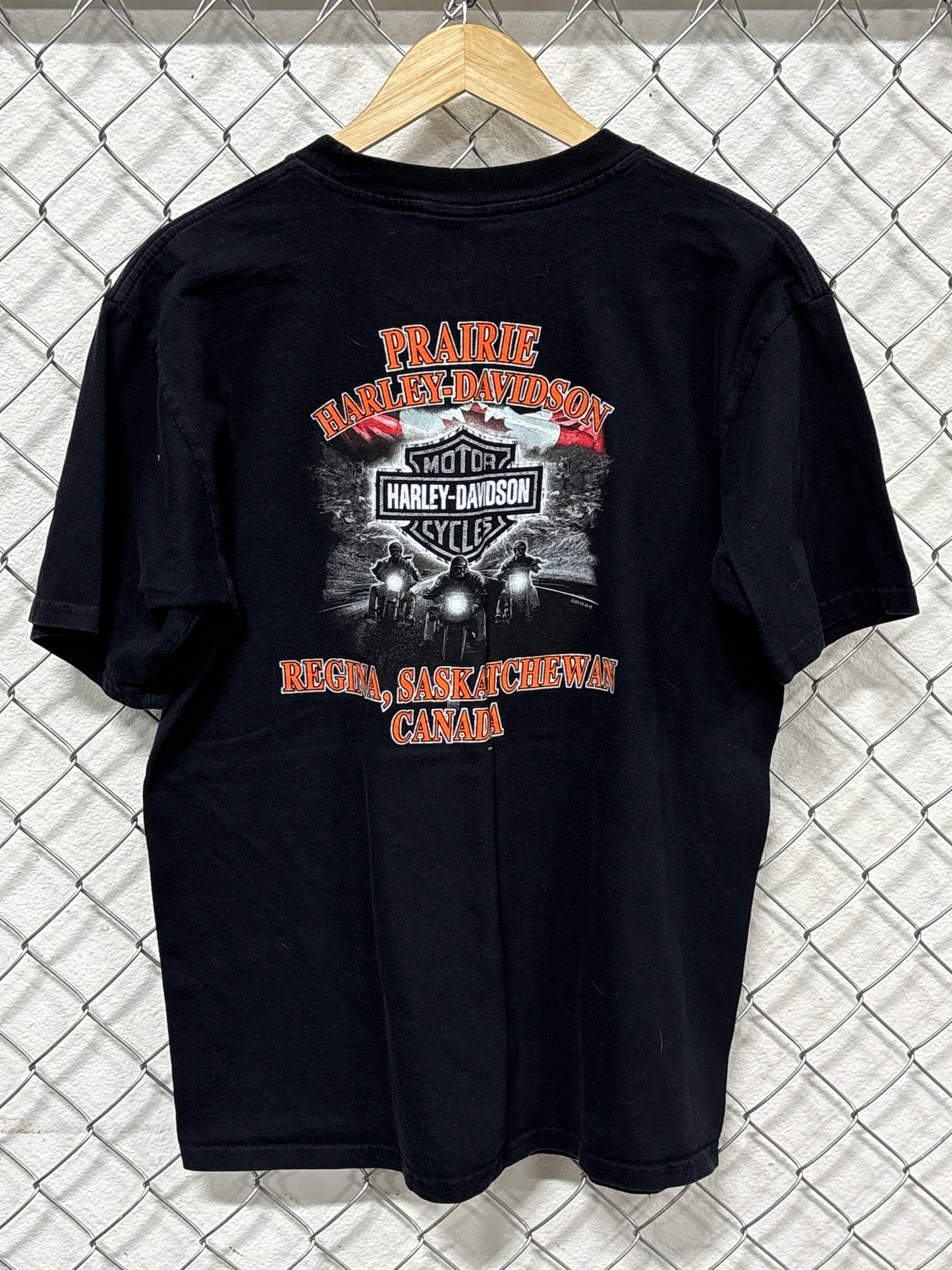 Harley Davidson Moose on the Loose Canada Biker Graphic Tee Size Large