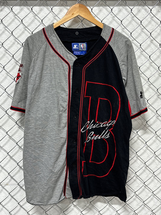 Vintage 90's Starter Chicago Bulls Baseball Jersey Shirt Size Large